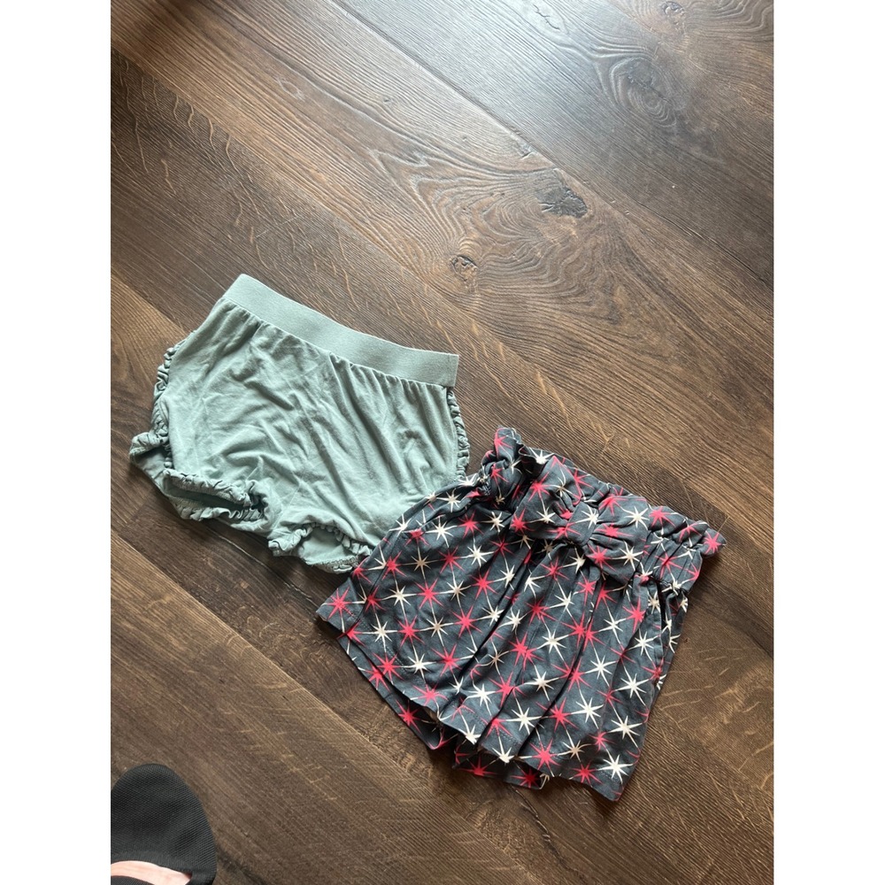 Kate Quinn Girls 6Y Shorts Bundle Bamboo Bloomer Starburst Paperbag Waist Green